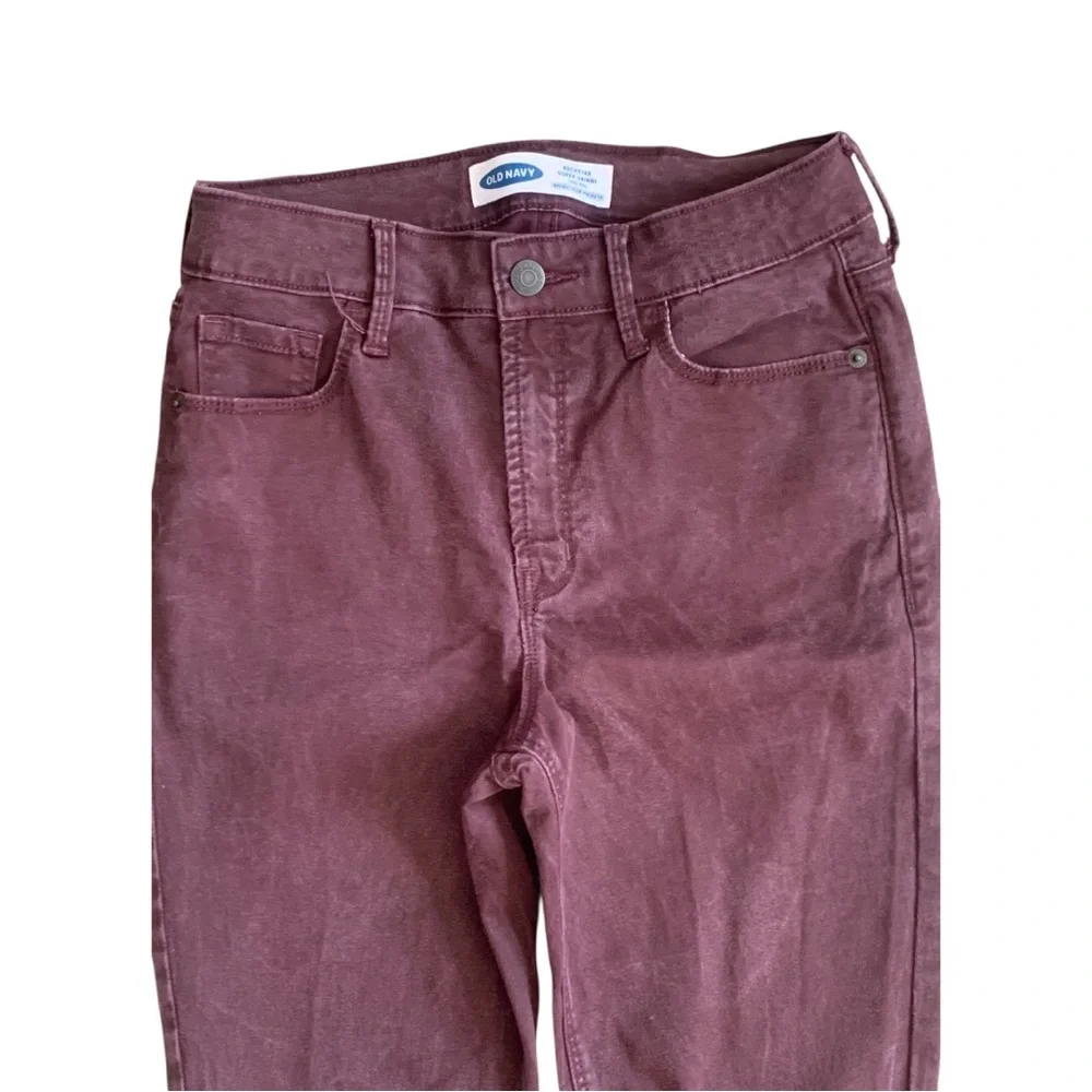 Old Navy Women's Burgundy Super Skinny High Rise Jeans - Picture 3 of 8